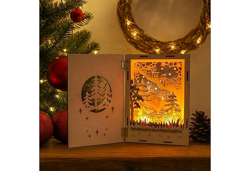 Online-Fuchs Weihnachtsdorf - Weihnachtsbuch mit LED-Beleuchtung und Timer günstig online kaufen