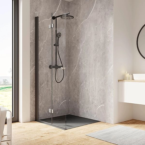 Schulte Duschkabine Walk In Drehfalttür Garant 2.0 Links 120x200 cm Mattsch günstig online kaufen