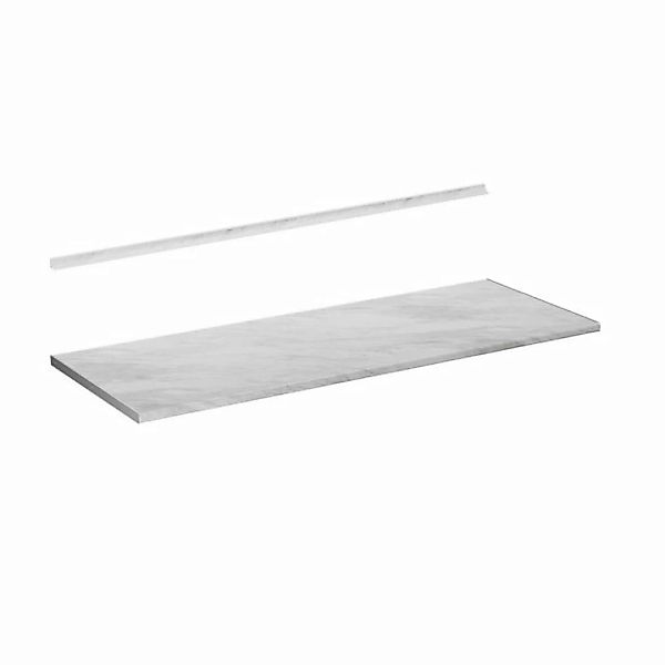 Vicco Unterschrank Küchenarbeitsplatte Marmor Weiß 160 cm günstig online kaufen