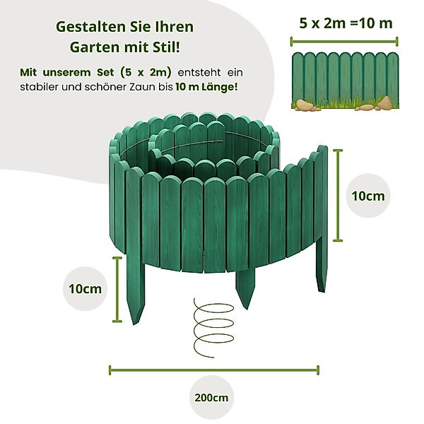 Floranica Palisade Beeteinfassung Beetumrandung Flexibler Holzzaun günstig online kaufen