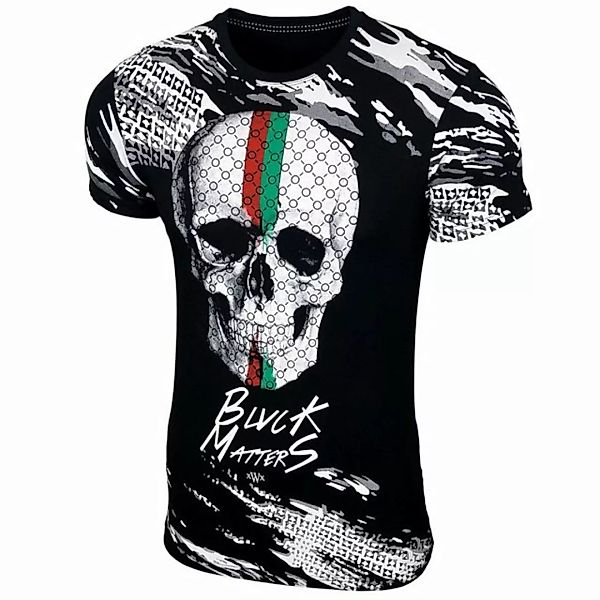 Baxboy T-Shirt Baxboy T-Shirt mit stylischem Totenkopf-Print mit Strassstei günstig online kaufen
