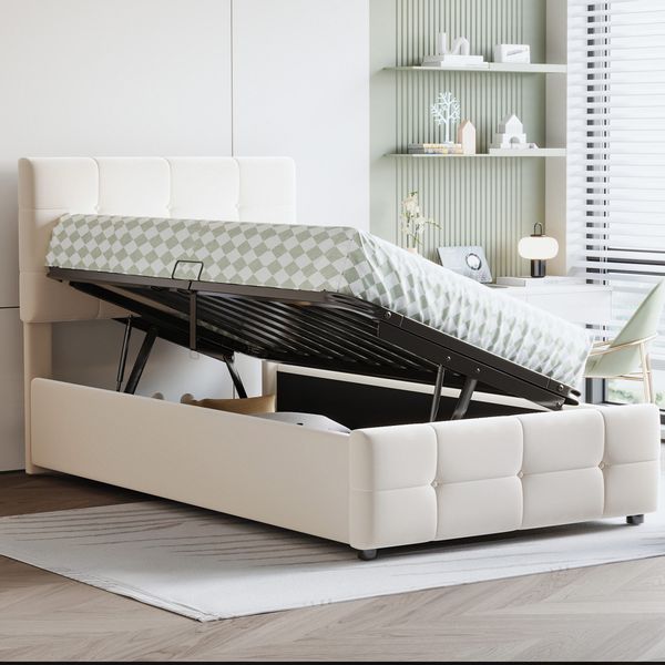 Flieks Polsterbett, Hydraulisches Stauraumbett Einzelbett Kinderbett günstig online kaufen