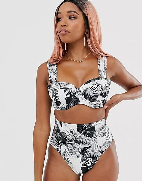 ASOS DESIGN – Fuller Bust – Exklusives, lang geschnittenes Bikinioberteil m günstig online kaufen