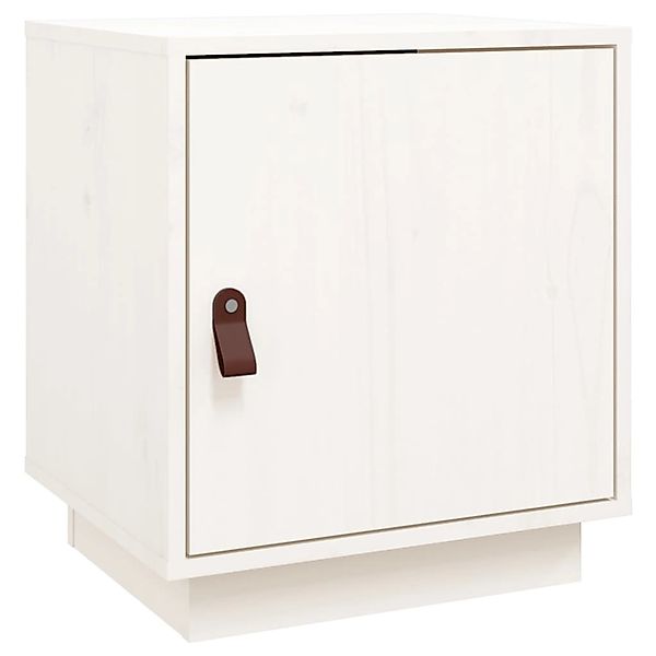 vidaXL Nachttisch Weiß 40x34x45 cm Massivholz Kiefer Modell 3 günstig online kaufen