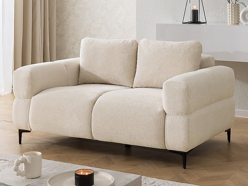 S-Style Möbel 2-Sitzer Sofa Cardea in Bubble-Optik aus weichem Strukturstof günstig online kaufen