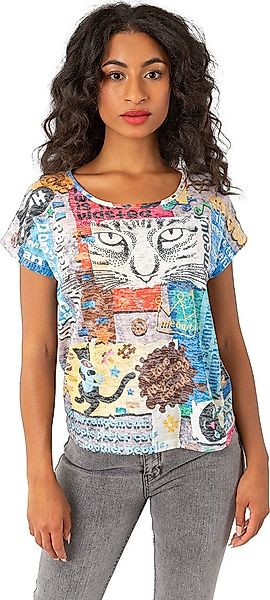 Gio Milano Rundhalsshirt G28-1616, "crazy cat" günstig online kaufen
