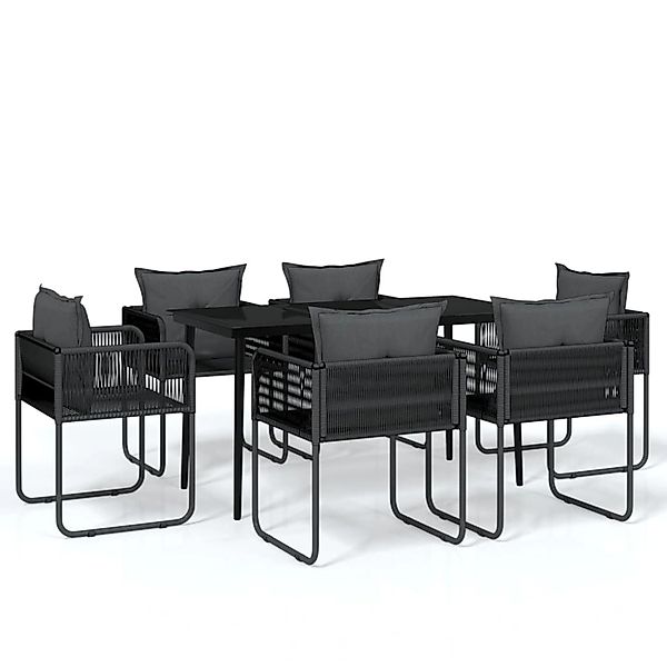 vidaXL 7-Tlg Garten-Essgruppe Schwarz 3099086 günstig online kaufen