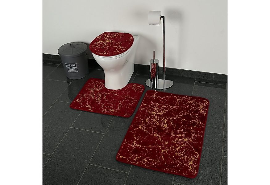 ZELLERFELD Badematte Marmour 3-teilig Bad Matte Dusche Set von 2 Rutsch Sta günstig online kaufen