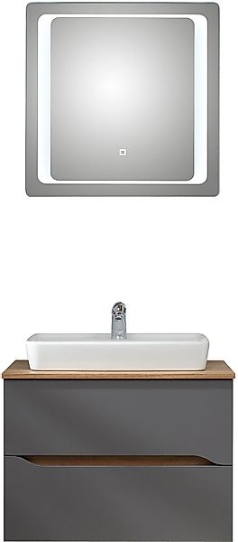 Saphir Badmöbel-Set »Quickset 2-teilig, Keramik-Aufsatzbecken mit LED-Spieg günstig online kaufen