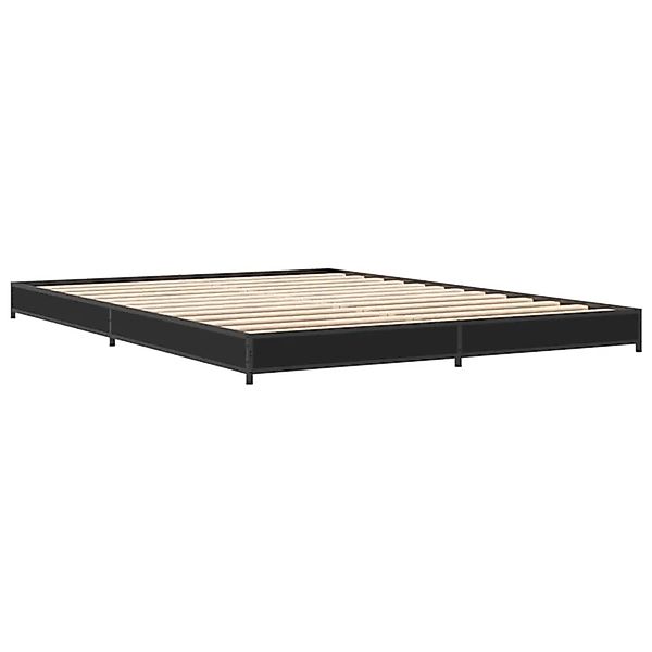 vidaXL Bettgestell Schwarz 135x190 cm Holzwerkstoff und Metall 845161 günstig online kaufen