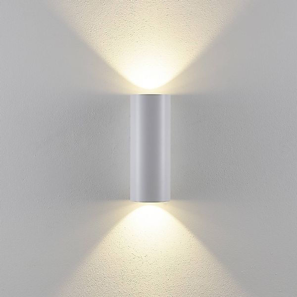 Außenwandlampe CAN, weiß, 2-flg., Ø 8 cm, IP65, Metall, GU10 günstig online kaufen
