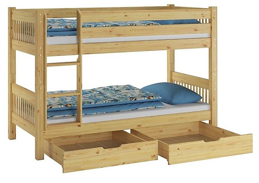ERST-HOLZ Etagenbett Etagenbett 90 x 200 Kiefer Massiv für Kinder Nische 10 günstig online kaufen