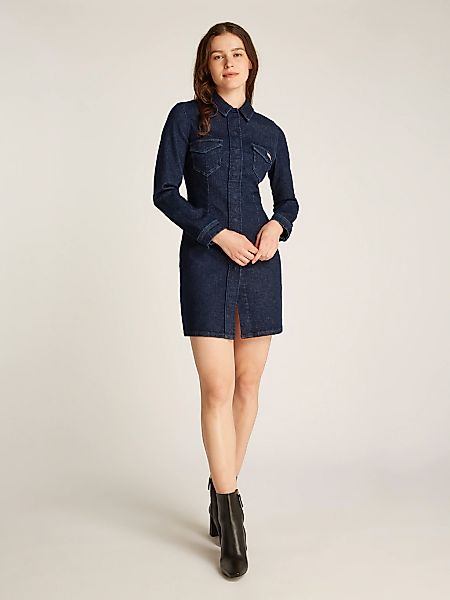 Calvin Klein Jeans Jeanskleid "DARTED LEAN SHIRT DENIM DRESS" Brusttaschen günstig online kaufen