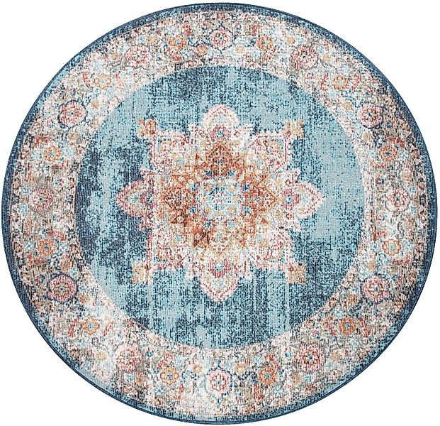 Paco Home Teppich »Torres 275«, rund, 8 mm Höhe, Kurzflor, Orient-Optik, Vi günstig online kaufen