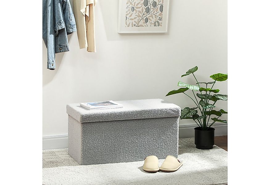 HOMCOM Sitzbank mit Stauraum faltbar Polsterbank mit Samtoptik (Sitztruhe, günstig online kaufen