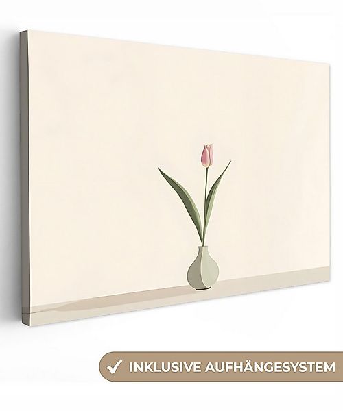 OneMillionCanvasses® Leinwandbild Tulpe - Vase - Beige, Fotodruck (1 St), L günstig online kaufen