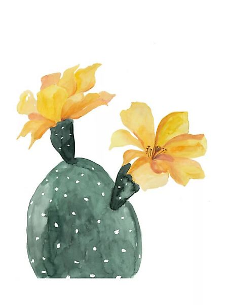 Poster / Leinwandbild - Mantika Botanical Kaktusblumen Gelb günstig online kaufen