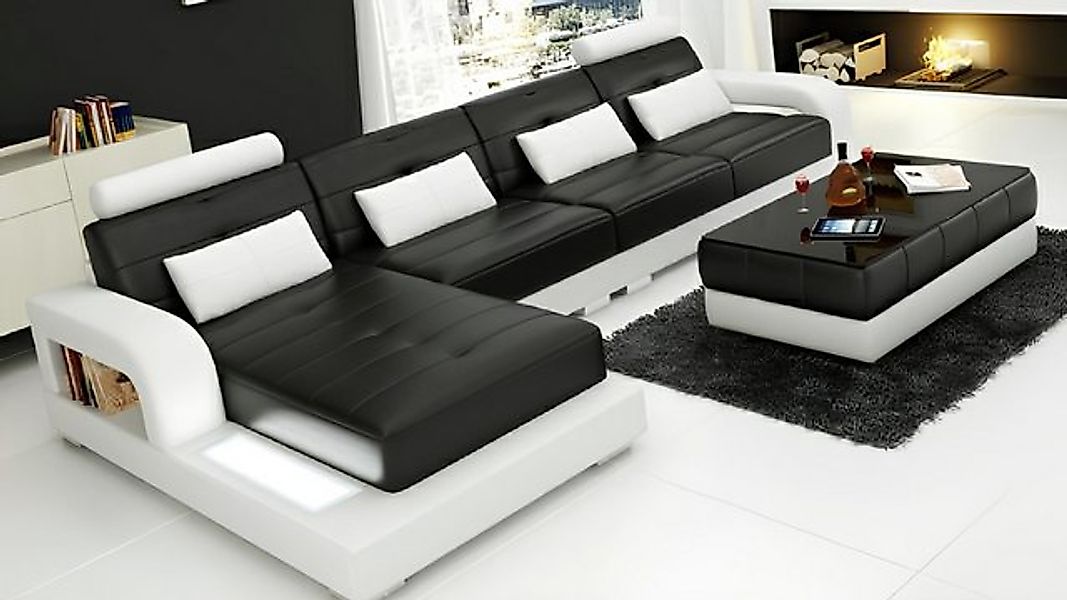 JVmoebel Ecksofa LEDERSOFA SOFA ECKCOUCH ECKSOFA SOFAGARNITUR DESIGNER COUC günstig online kaufen