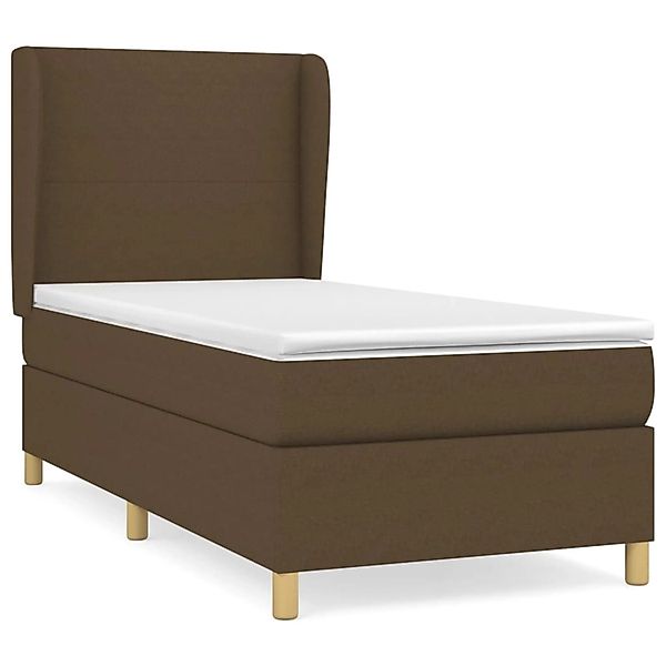vidaXL Boxspringbett mit Matratze Dunkelbraun 100x200 cm Stoff1396663 günstig online kaufen