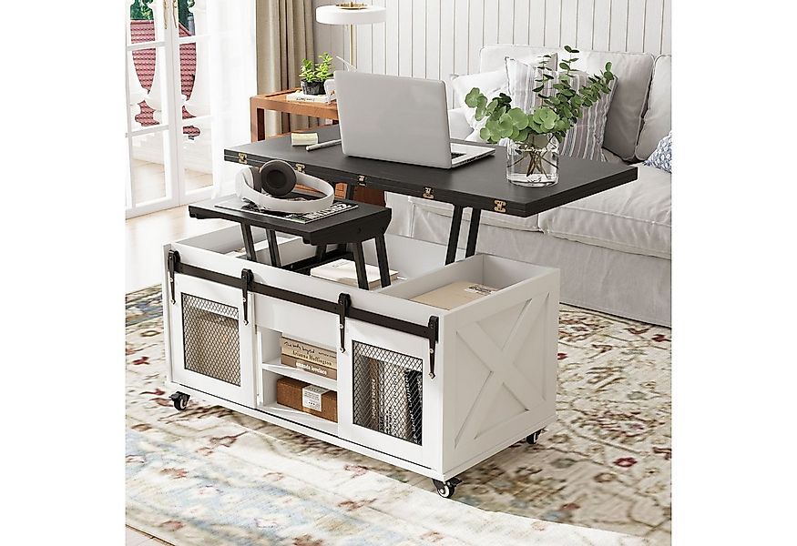 VOWNER Couchtisch 3-in-1 Multifunktions-Wohnzimmertisch, umwandelbar in Ess günstig online kaufen