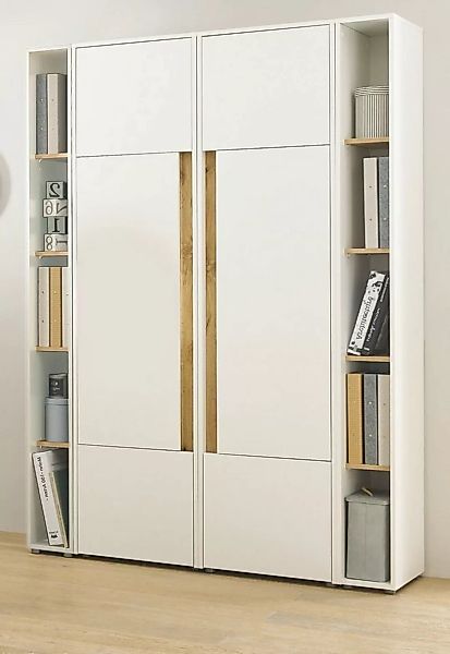 Furn.Design Aktenschrank Center (Büroschrank in weiß mit Wotan Eiche, 4-tei günstig online kaufen