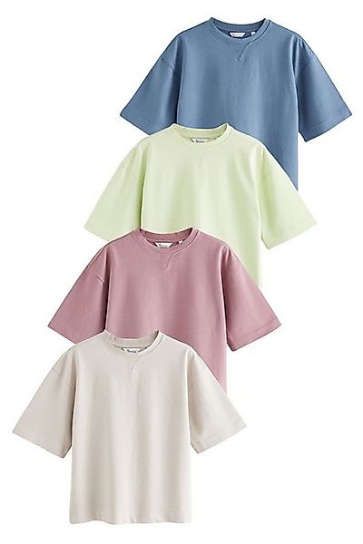 Next T-Shirt 4 x Oversized Fit T-Shirt mit gepeachtem Griff (4-tlg) günstig online kaufen
