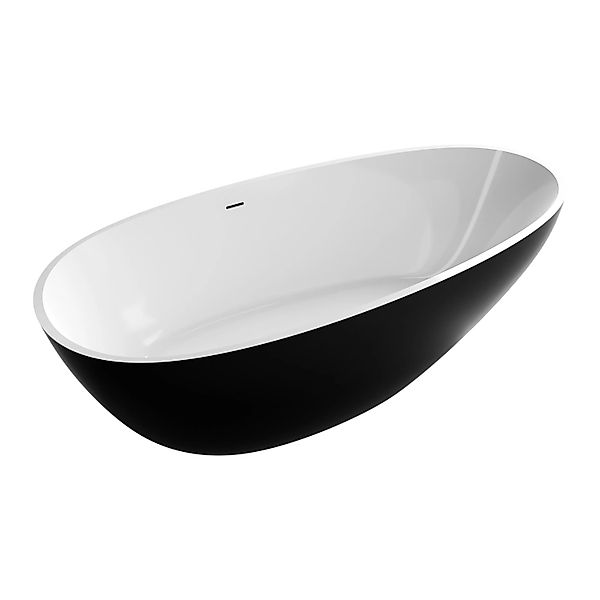 Bernstein Freistehende Badewanne VELA Mineralguss Solid Stone Schwarz Hochg günstig online kaufen