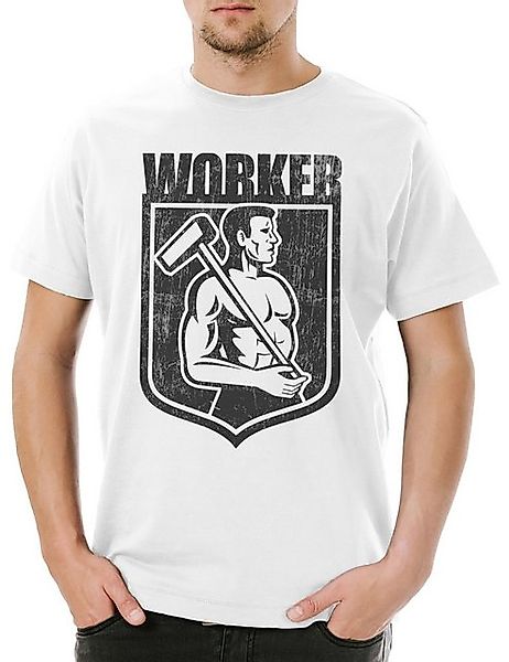 Urban Backwoods Print-Shirt Urban Backwoods Worker II Herren T-Shirt Weiß G günstig online kaufen