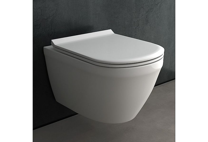 Alpenberger Tiefspül-WC - Spülrandloses Hänge WC mit WC Sitz mit Absenkauto günstig online kaufen