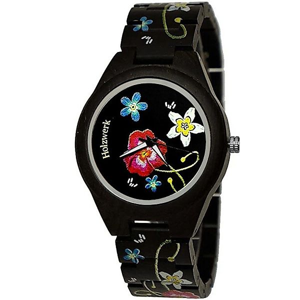 Holzwerk Quarzuhr FLOWER Damen Holz Armband günstig online kaufen