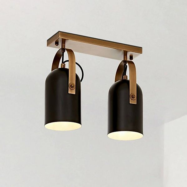 Deckenleuchte Esra, schwarz, Länge 32 cm, Metall, 2-flammig günstig online kaufen