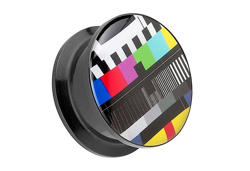 Taffstyle Plug Piercing Schraub Picture Fernseher Testbild Motiv, Ohr Plug günstig online kaufen