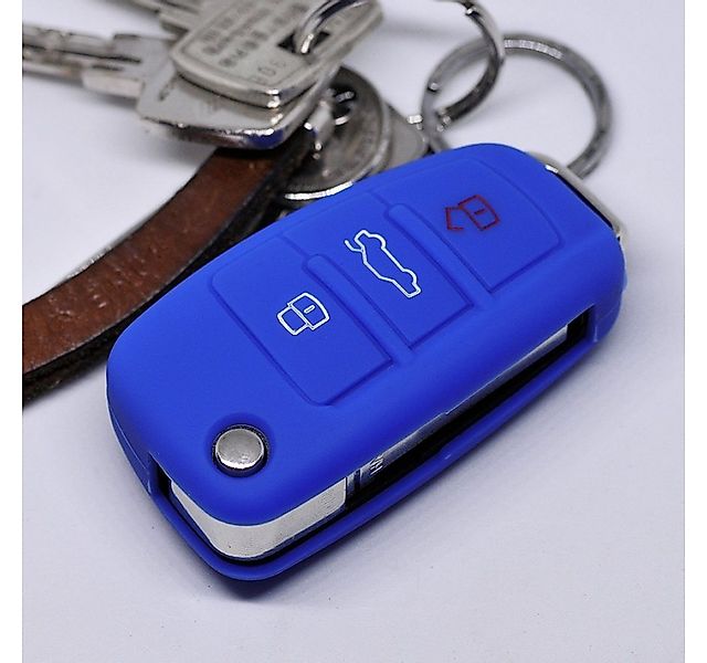 mt-key Schlüsseltasche Autoschlüssel Softcase Silikon Schutzhülle Blau, Aud günstig online kaufen