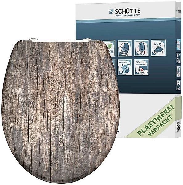 Schütte WC-Sitz Old Wood, Duroplast, mit Absenkautomatik und Schnellverschl günstig online kaufen