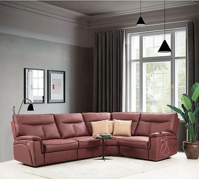 JVmoebel Ecksofa Luxus Ecksofa Rot Sofa Couch L-Form Modern Polstermöbel, 4 günstig online kaufen