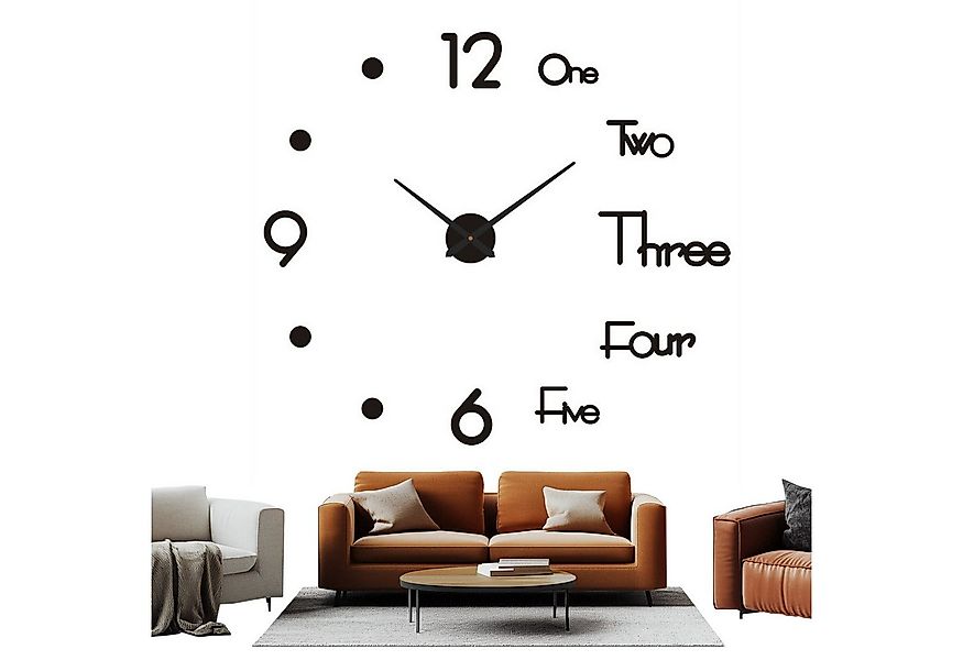 OKWISH Wanduhr DIY Wand Uhr Acryl Wanduhr 3D Zahlen Spiegel Uhr (Einfache W günstig online kaufen