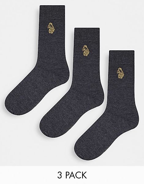 Luke – Antiki – Socken im 3er-Pack-Grau günstig online kaufen