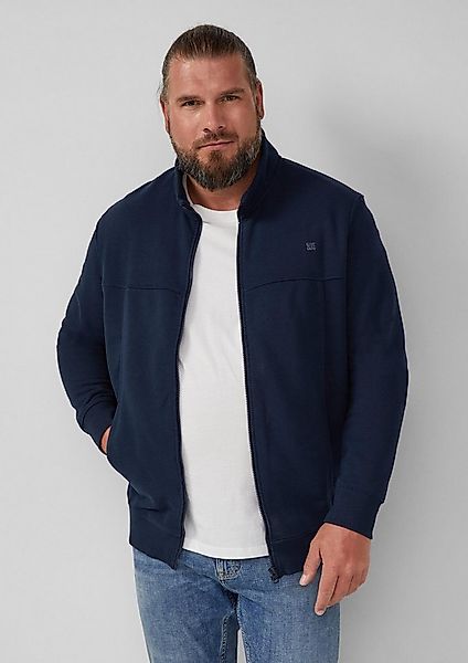 s.Oliver Sweatjacke Sweatshirt Jacke Sweatjacke mit Stehkragen und Label-Pr günstig online kaufen