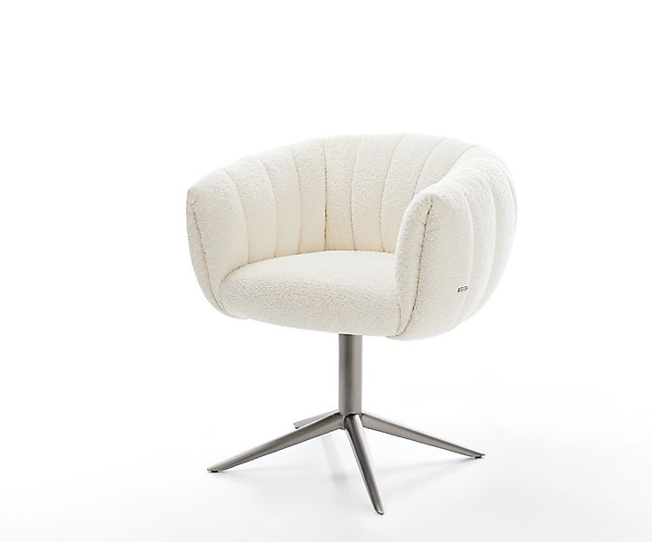 Drehstuhl Jada-Flex Bouclé Weiß Fußkreuz Graphit 360° drehbar Wippfunktion günstig online kaufen