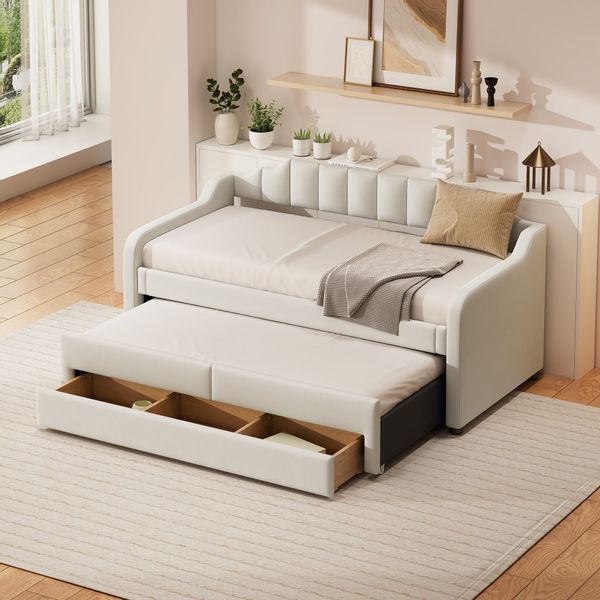 STILVORA Schlafsofa Polsterbett 90x200 mit matratze günstig online kaufen