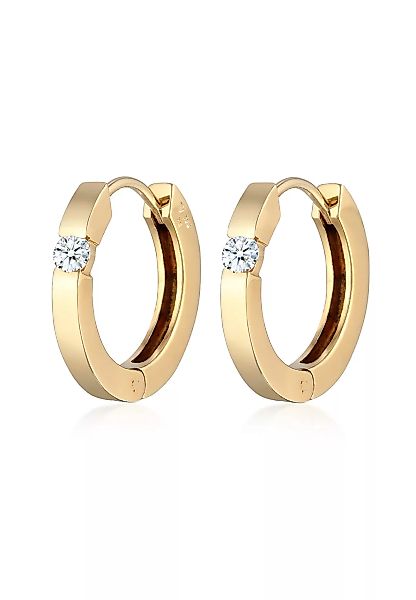 Elli DIAMONDS Paar Creolen "Creolen Diamant (0.22 ct.) Eleganz 925 Silber" günstig online kaufen