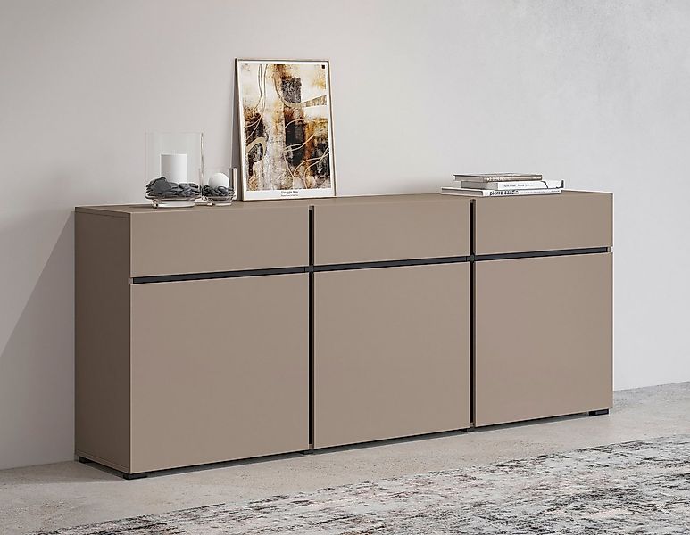 INOSIGN Sideboard Cross,Breite 180 cm, moderne grifflose Kommode,3 Türen/3 günstig online kaufen