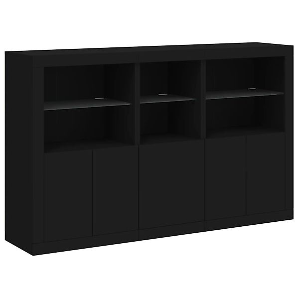 vidaXL Sideboard mit LED-Leuchten Schwarz 162x37x100 cm 3209143 günstig online kaufen