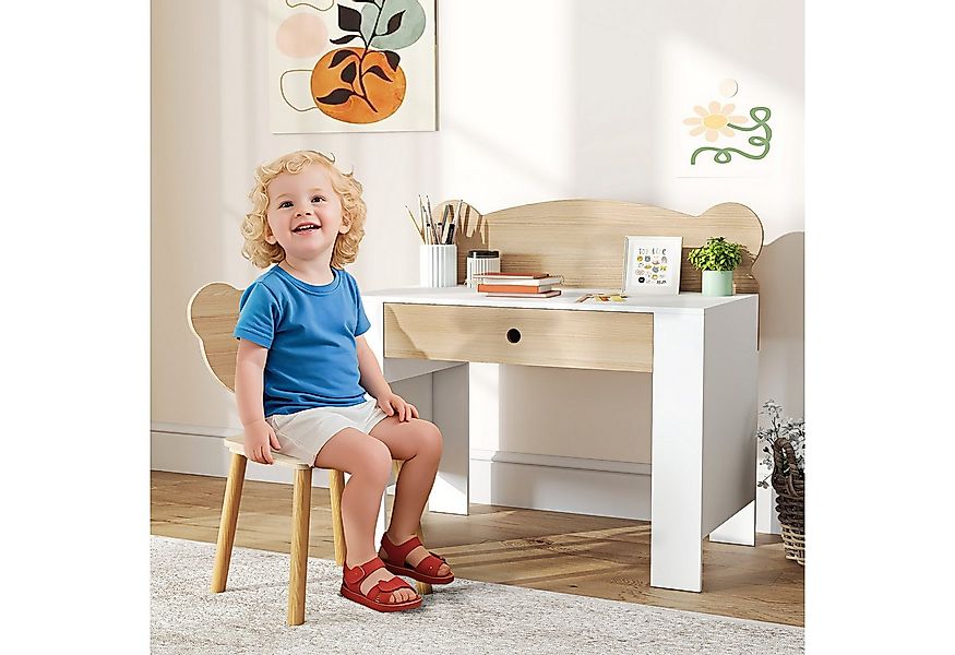 AIYAPLAY Kindertisch mit Tischplatte & Schublade, Bärenform (Kinderschreibt günstig online kaufen