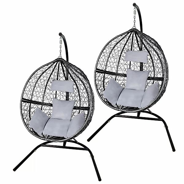 Monstershop 2 Polyrattan Hängesessel Schwarz günstig online kaufen