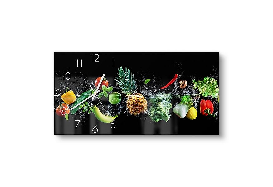 DEQORI Wanduhr 'Sauberes Obst und Gemüse' (Glas Glasuhr modern Wand Uhr Des günstig online kaufen