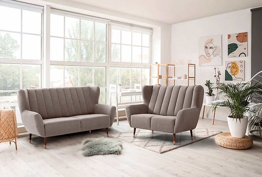 exxpo - sofa fashion 3-Sitzer "Polly, bequem mit hoher Rückenlehne, hohe Fü günstig online kaufen