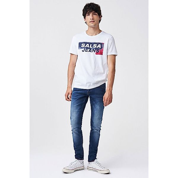 Salsa Jeans 126057-000 / Print Branding Kurzarm T-shirt M White günstig online kaufen