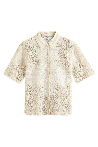 Next Kurzarmhemd Kurzärmeliges Urlaubs-Shirt, Spitze- + günstig online kaufen