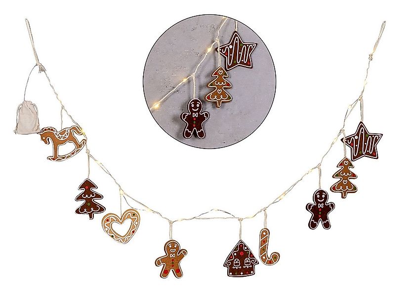 Levandeo® Lichterkette, LED Lichterkette Lebkuchen Figuren 160cm mit Timer günstig online kaufen